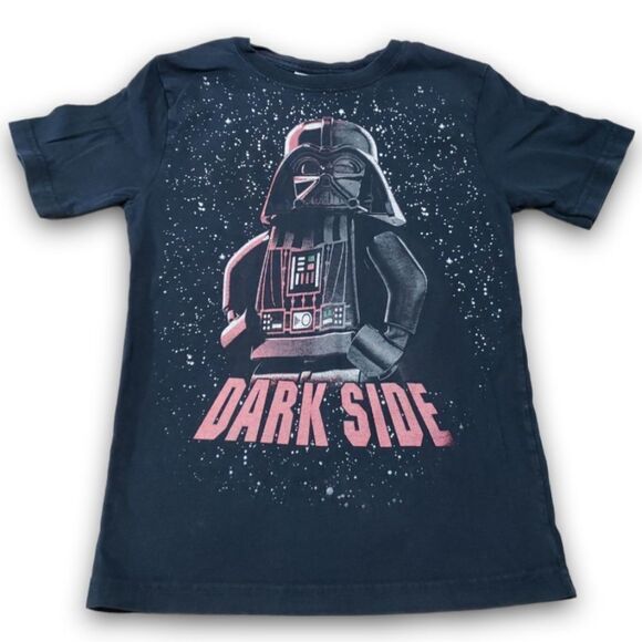 Disney Star Wars Lego Shirt Size 5/6 Toddler Kids Darth Vader Dark Side Graphic - Picture 1 of 5